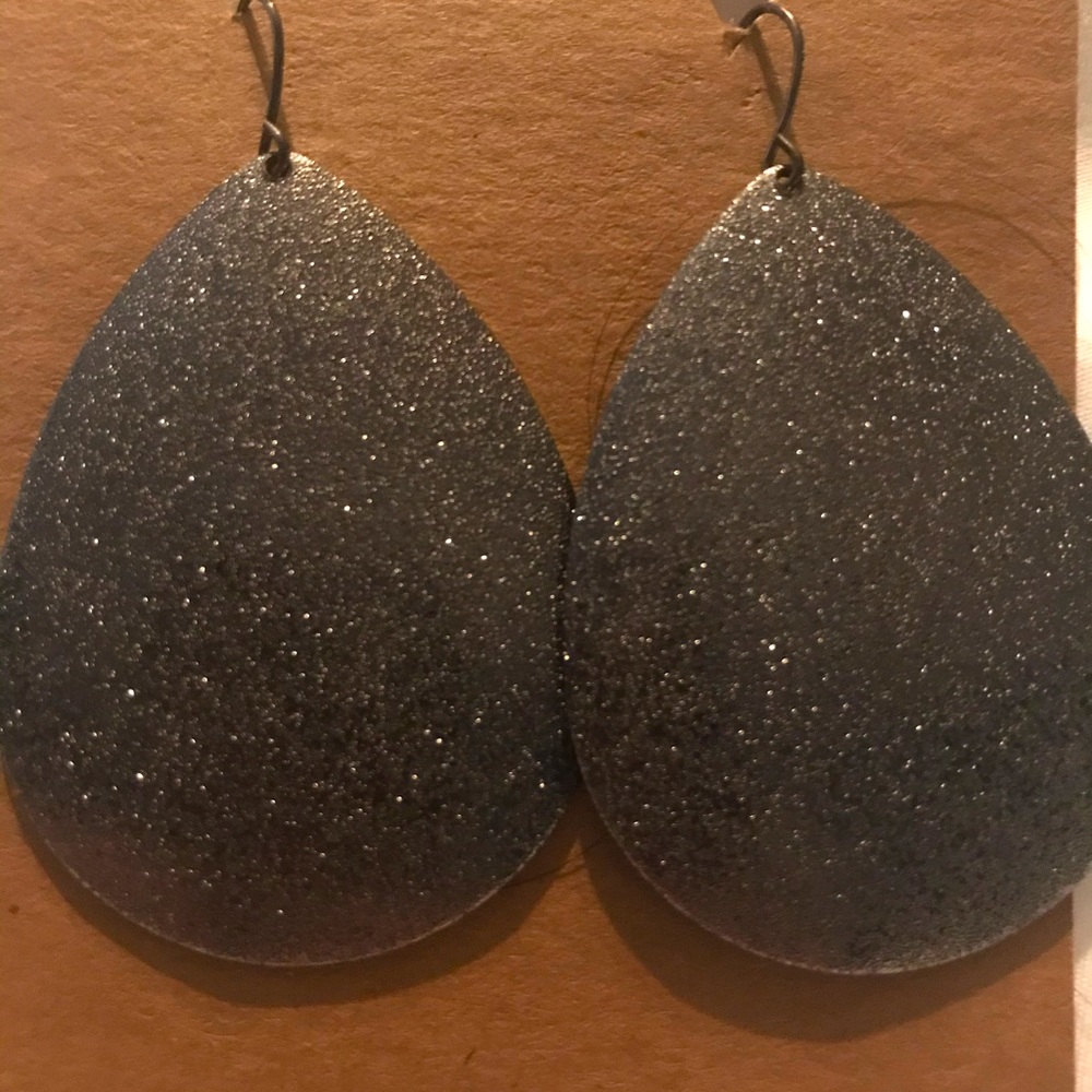 Gunmetal Sparkle Metal Earrings